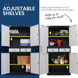 NNEMB Black/White 4 Door 2 Drawer Steel Stationary Office Storage Cabinet