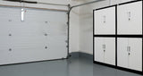 NNEMB 4-Door Steel Stationary Cabinet-Cam Locks-Shelves-Black and White