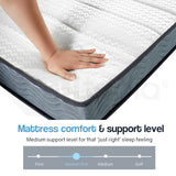 NNEMB White-Teak Accents Bed Frame With Mattress Single Indoor Furniture