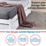NNEMB White Single Bed Frame With Medium Firm Mattress