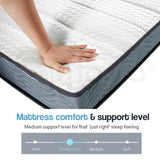 NNEMB White Single Bed Frame With Medium Firm Mattress