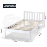 NNEMB White Single Bed Frame With Medium Firm Mattress