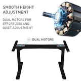 NNEMB Standing Desk Frame Only-60-126cm Height-2 Motors-120KG Load-Black