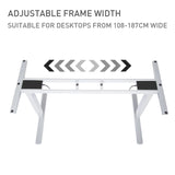 NNEMB Standing Desk Frame Only-60-126cm Height-2 Motors-120KG Load-Silver