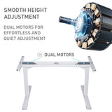 NNEMB Standing Desk Frame Only-60-126cm Height-2 Motors-120KG Load-Silver