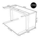 NNEMB Standing Desk Frame Only-60-126cm Height-2 Motors-120KG Load-White