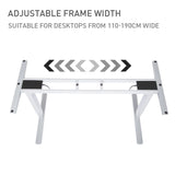 NNEMB Standing Desk Frame Only-60-126cm Height-2 Motors-120KG Load-White
