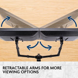 NNEMB Desk Monitor Stand 2 Arm-Dual Computer Holder Screen Riser Bracket