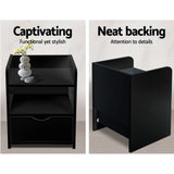 NNEDSZ Bedside Table Drawer - Black