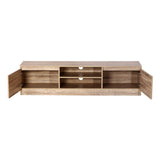 NNEDSZ 160CM TV Stand Entertainment Unit Lowline Storage Cabinet Wooden