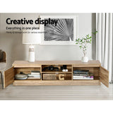 NNEDSZ 160CM TV Stand Entertainment Unit Lowline Storage Cabinet Wooden