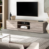NNEDSZ 160CM TV Stand Entertainment Unit Lowline Storage Cabinet Wooden