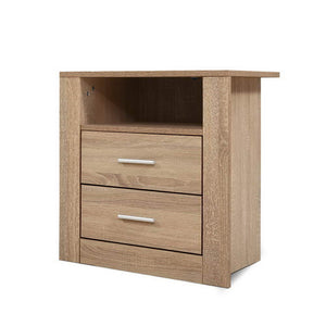 NNEDSZ Bedside Tables Drawers Storage Cabinet Shelf Side End Table Oak