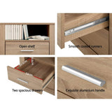 NNEDSZ Bedside Tables Drawers Storage Cabinet Shelf Side End Table Oak