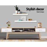 NNEDSZ Wall Shelf Floating Bookshelf Set DIY Storage Display Rack 80cm White