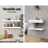 NNEDSZ Wall Shelf Floating Bookshelf Set DIY Storage Display Rack 80cm White