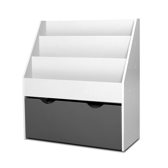 NNEDSZ Kids Bookshelf Childrens Bookcase Organiser Storage Shelf Wooden White