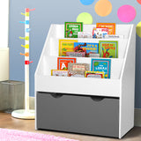 NNEDSZ Kids Bookshelf Childrens Bookcase Organiser Storage Shelf Wooden White