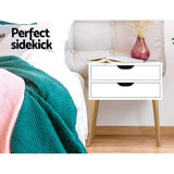 NNEDSZ Bedside Tables Drawers Side Table Nightstand Wood Storage Cabinet White