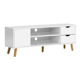 NNEDSZ TV Cabinet Entertainment Unit Stand Wooden Scandinavian 120cm White