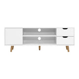 NNEDSZ TV Cabinet Entertainment Unit Stand Wooden Scandinavian 120cm White