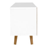 NNEDSZ TV Cabinet Entertainment Unit Stand Wooden Scandinavian 120cm White