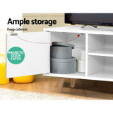 NNEDSZ TV Cabinet Entertainment Unit Stand Wooden Scandinavian 120cm White