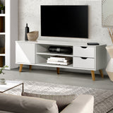 NNEDSZ TV Cabinet Entertainment Unit Stand Wooden Scandinavian 120cm White