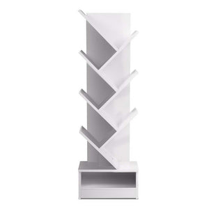 NNEDSZ Display Shelf 7-Shelf Tree Bookshelf Book Storage Rack Bookcase White