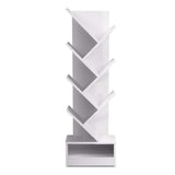 NNEDSZ Display Shelf 7-Shelf Tree Bookshelf Book Storage Rack Bookcase White