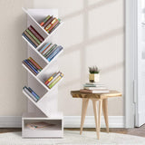 NNEDSZ Display Shelf 7-Shelf Tree Bookshelf Book Storage Rack Bookcase White