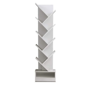 NNEDSZ Display Shelf 9-Shelf Tree Bookshelf Book Storage Rack Bookcase White