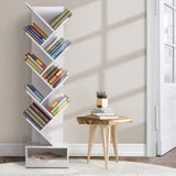 NNEDSZ Display Shelf 9-Shelf Tree Bookshelf Book Storage Rack Bookcase White