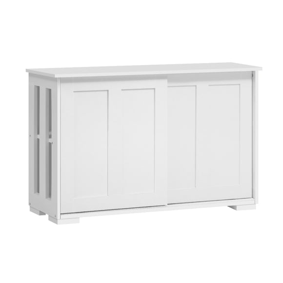 NNEDSZ Buffet Sideboard Cabinet White Doors Storage Shelf Cupboard Hallway Table White
