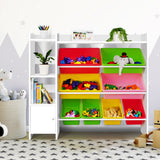 NNEDSZ 8 Bins Kids Toy Box Storage Organiser Rack Bookshelf Drawer Cabinet