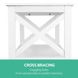 NNEDSZ Wooden Storage Console Table - White