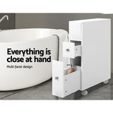 NNEDSZ Bathroom Storage Toilet Cabinet Caddy Holder Drawer Basket With Wheels