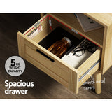 NNEDSZ Bedside Tables Rattan Drawers Side Table Nightstand Storage Cabinet Wood