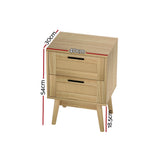 NNEDSZ Bedside Tables Rattan 2 Drawers Side Table Nightstand Storage Cabinet