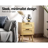 NNEDSZ Bedside Tables Rattan 2 Drawers Side Table Nightstand Storage Cabinet