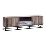 NNEDSZ TV Cabinet Entertainment Unit Stand Storage Wooden Industrial Rustic 180cm