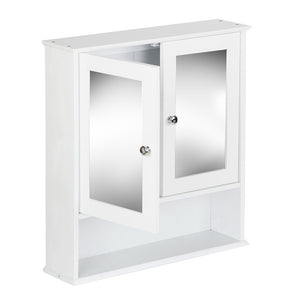 NNEDSZ Bathroom Tallboy Storage Cabinet with Mirror - White