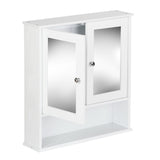 NNEDSZ Bathroom Tallboy Storage Cabinet with Mirror - White