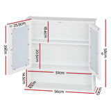 NNEDSZ Bathroom Tallboy Storage Cabinet with Mirror - White