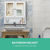 NNEDSZ Bathroom Tallboy Storage Cabinet with Mirror - White