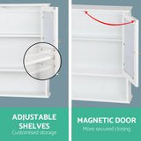NNEDSZ Bathroom Tallboy Storage Cabinet with Mirror - White