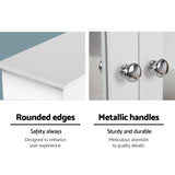 NNEDSZ Bathroom Tallboy Storage Cabinet with Mirror - White