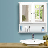 NNEDSZ Bathroom Tallboy Storage Cabinet with Mirror - White