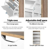 NNEDSZ 48 Pairs Shoe Cabinet Rack Organiser Storage Shelf Wooden