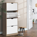 NNEDSZ 48 Pairs Shoe Cabinet Rack Organiser Storage Shelf Wooden